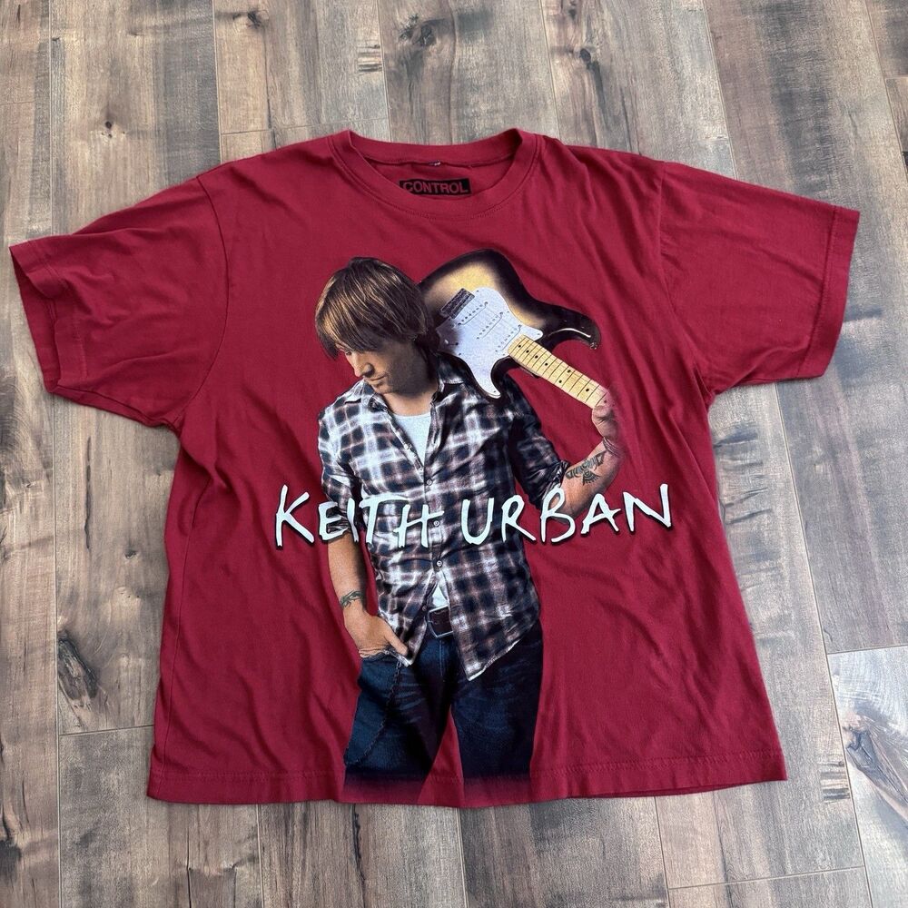 Keith Urban Escape Together World Tour 2009 T-Shirt Men's Size Large Red Country